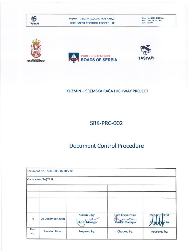 Document Control Procedure PDF Quality Assurance Concrete