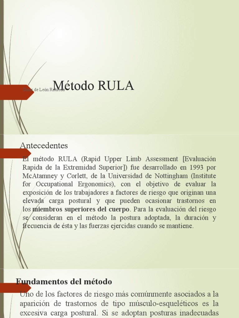Método RULA-Omar de León Robledo | PDF | Rotación | Medición