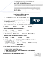 Soal Aqidah Genap 2022-2023