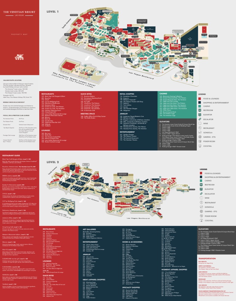 Lasvegas Hotel Map PDF Restaurants