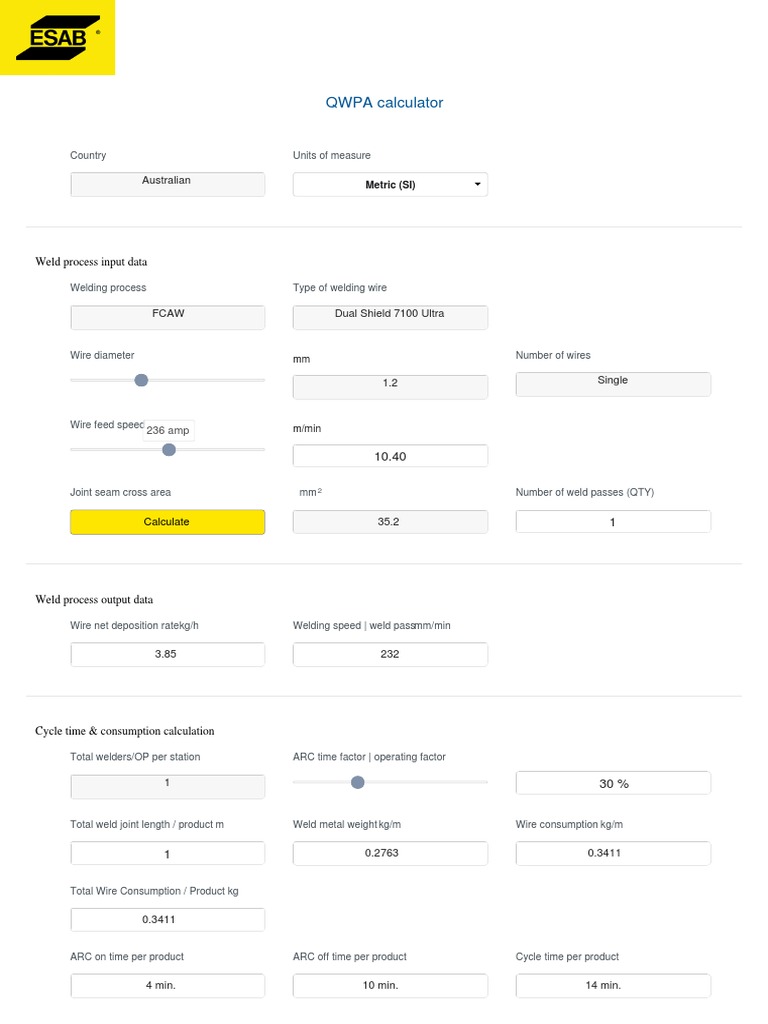 Qwpa Calculators PDF Welding Construction