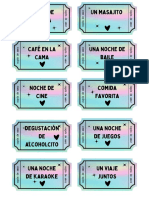 Documento A4 Cupones Vales de Regalo Amor Aesthetic Celeste