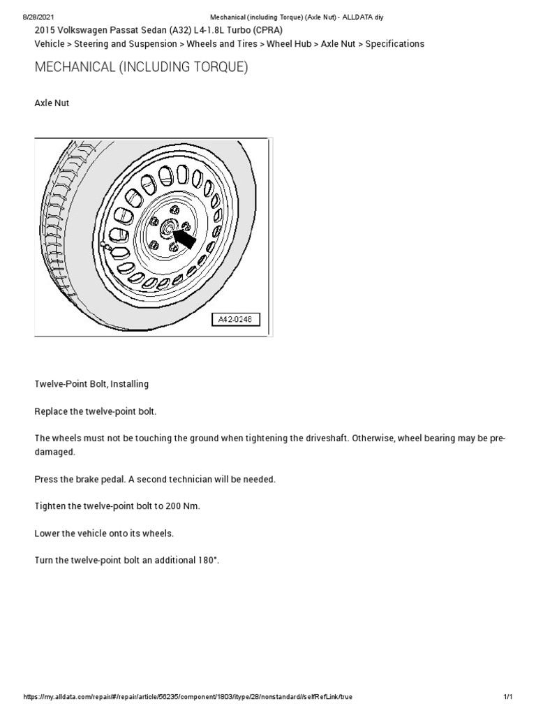 Mechanical (Including Torque) (Axle Nut) ALLDATA Diy PDF