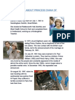 Infography About Princess Diana of Wales