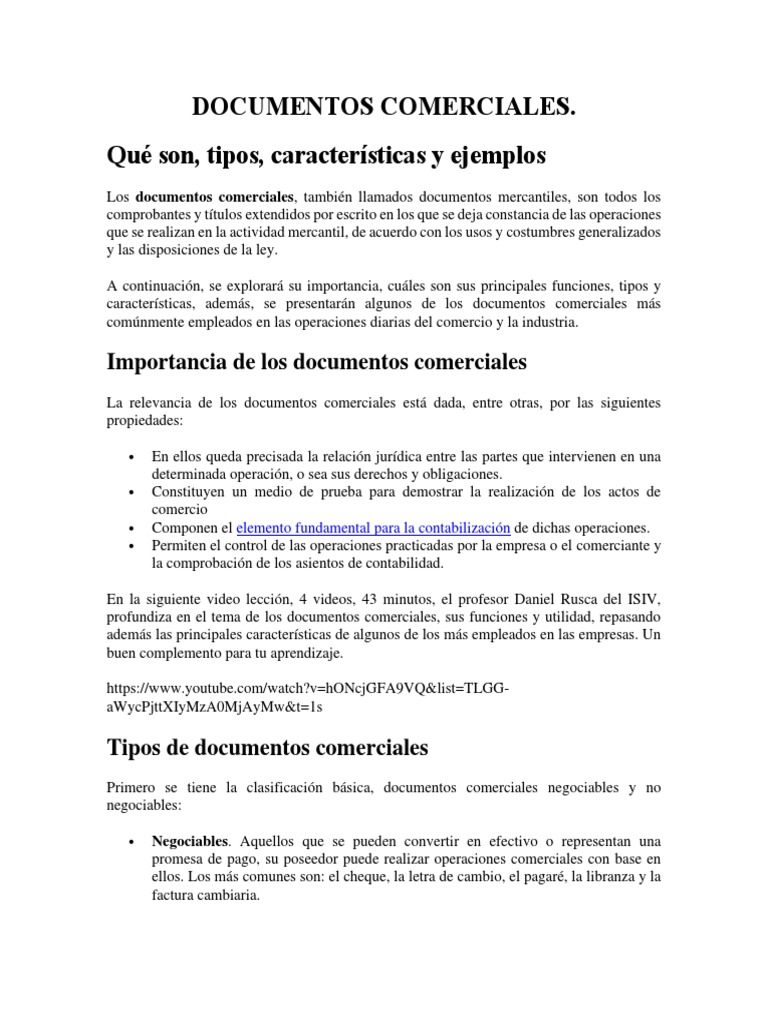Documentos Comerciales | Descargar gratis PDF | Pagos | Cheque