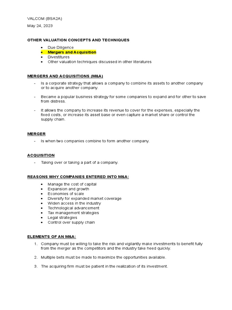 other-concepts-and-valuation-techniques-ma-05-24-23-pdf-mergers-and
