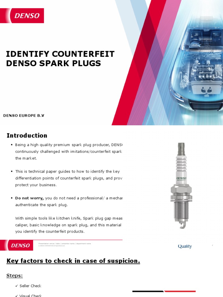 Identify Counterfeit Denso Spark Plugs PDF Manufactured Goods