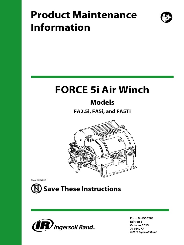 FA5i Air Winch Maintenance Guide | PDF | Valve | Bearing (Mechanical)