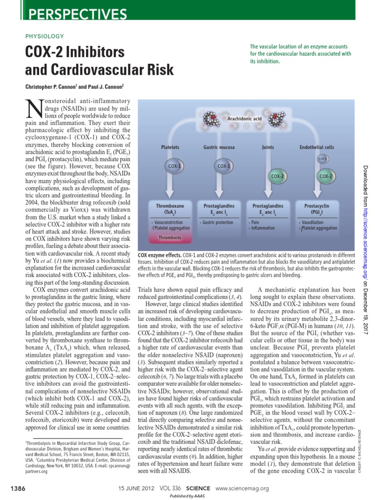COX-2 Inhibitors and Cardiovascular Risk | PDF | Nonsteroidal Anti ...