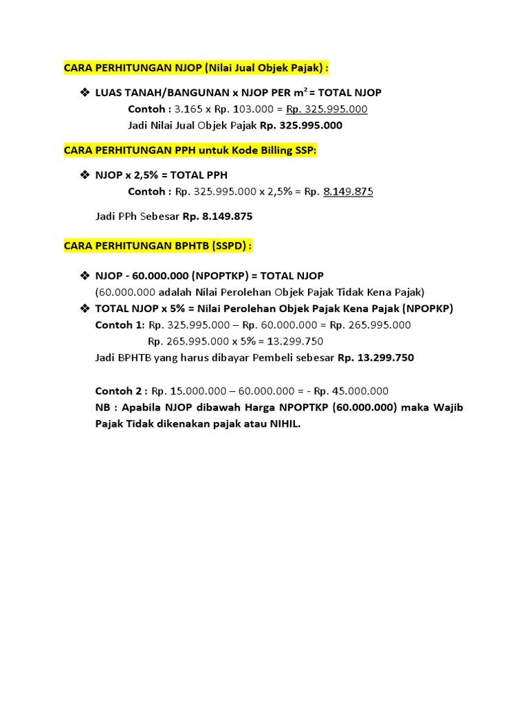 Cara Perhitungan Njop | PDF