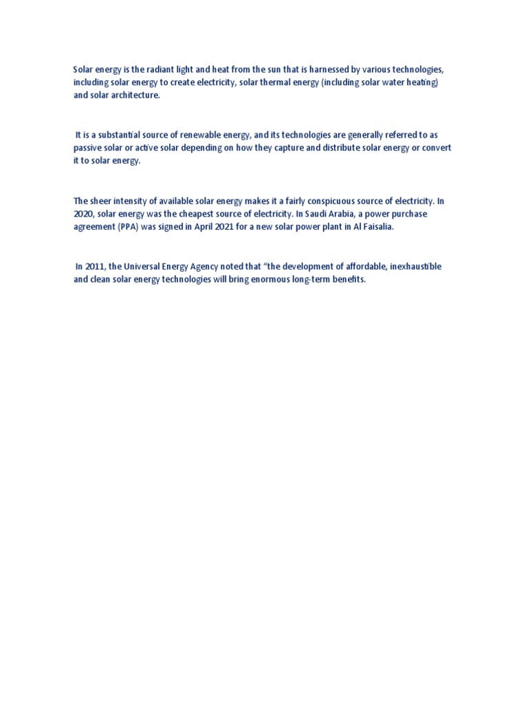 Speech of Solar Energy | PDF