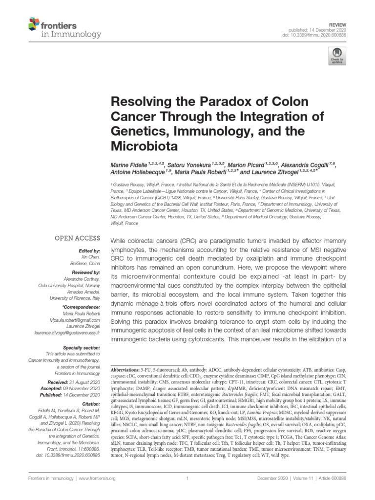 Resolving The Paradox of Colon Cancer | PDF | Gastrointestinal Tract ...