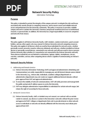 IT Policy - Network Security Policy
