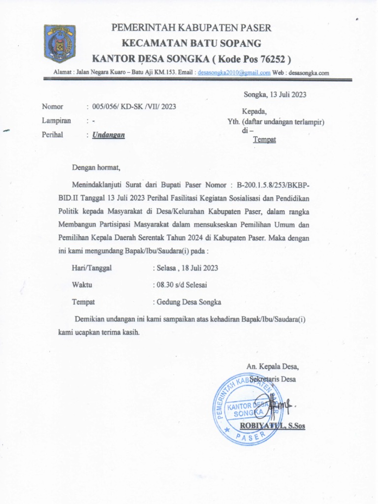 Undangan Sosialisasi | PDF