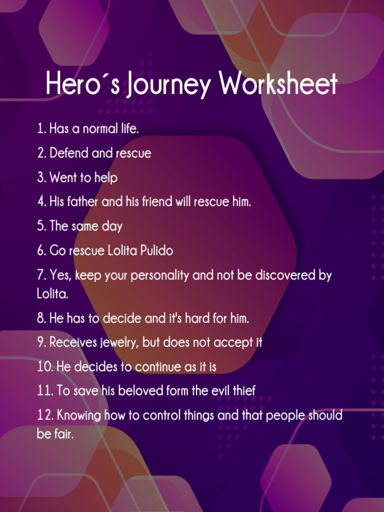 Hero´s Journey Worksheet | PDF