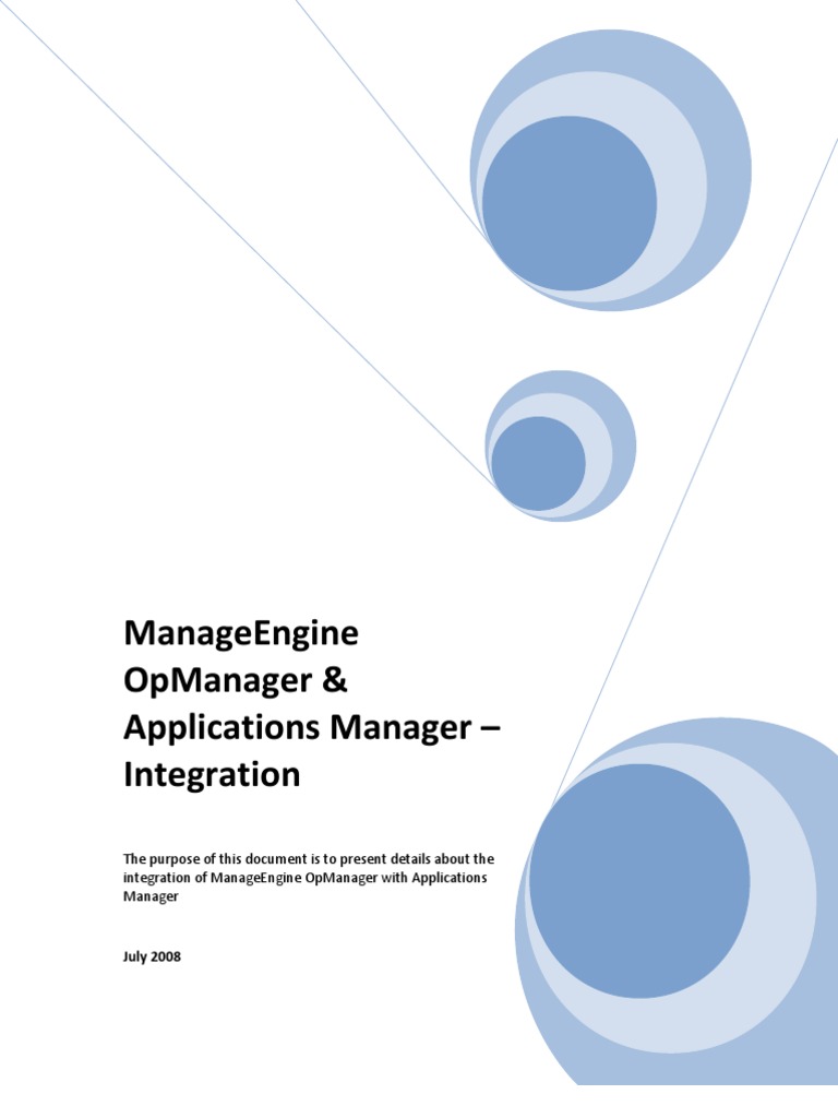 Manageengine Opmanager & Applications Manager - Integration | PDF ...