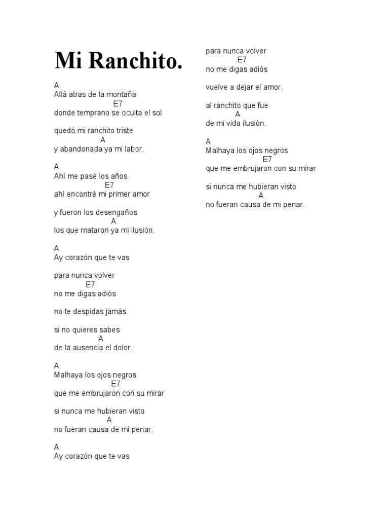 Letra y acordes de 