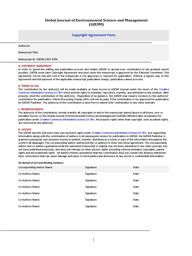 Copyright Form | PDF | Copyright | License