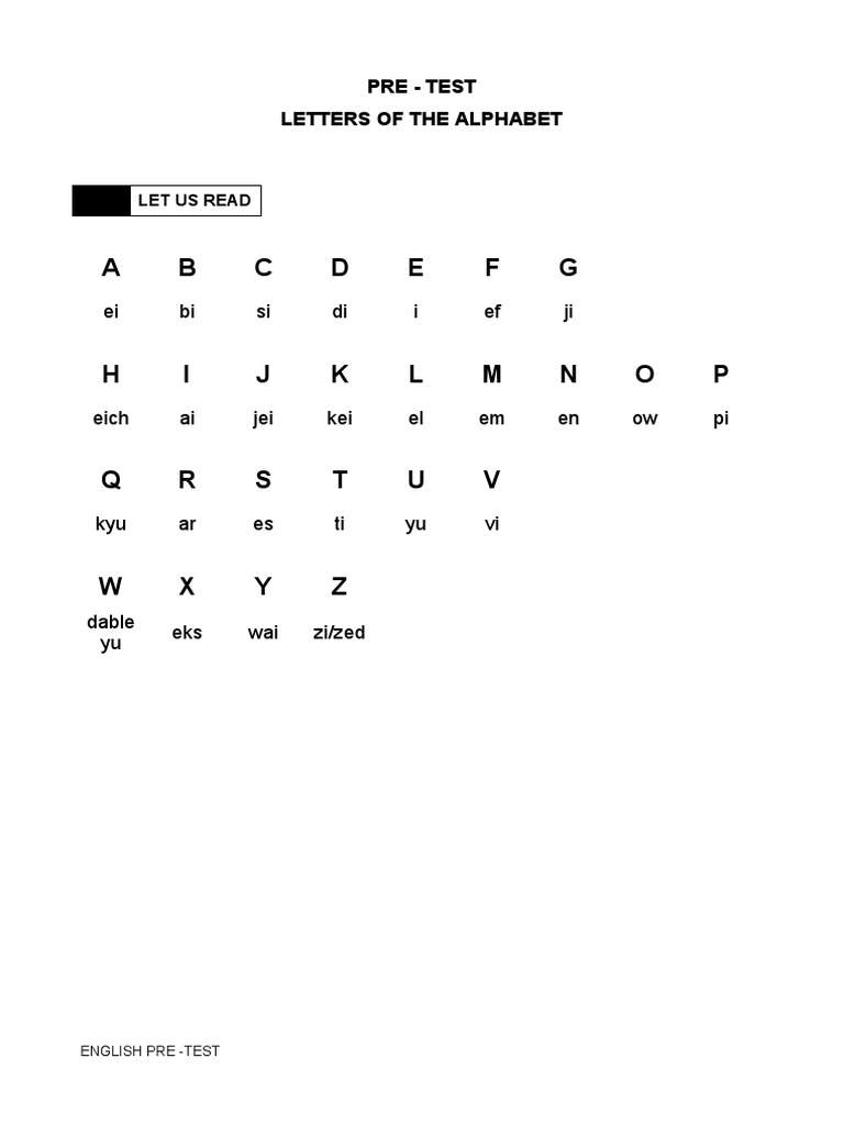 Letters of The Alphabet PDF