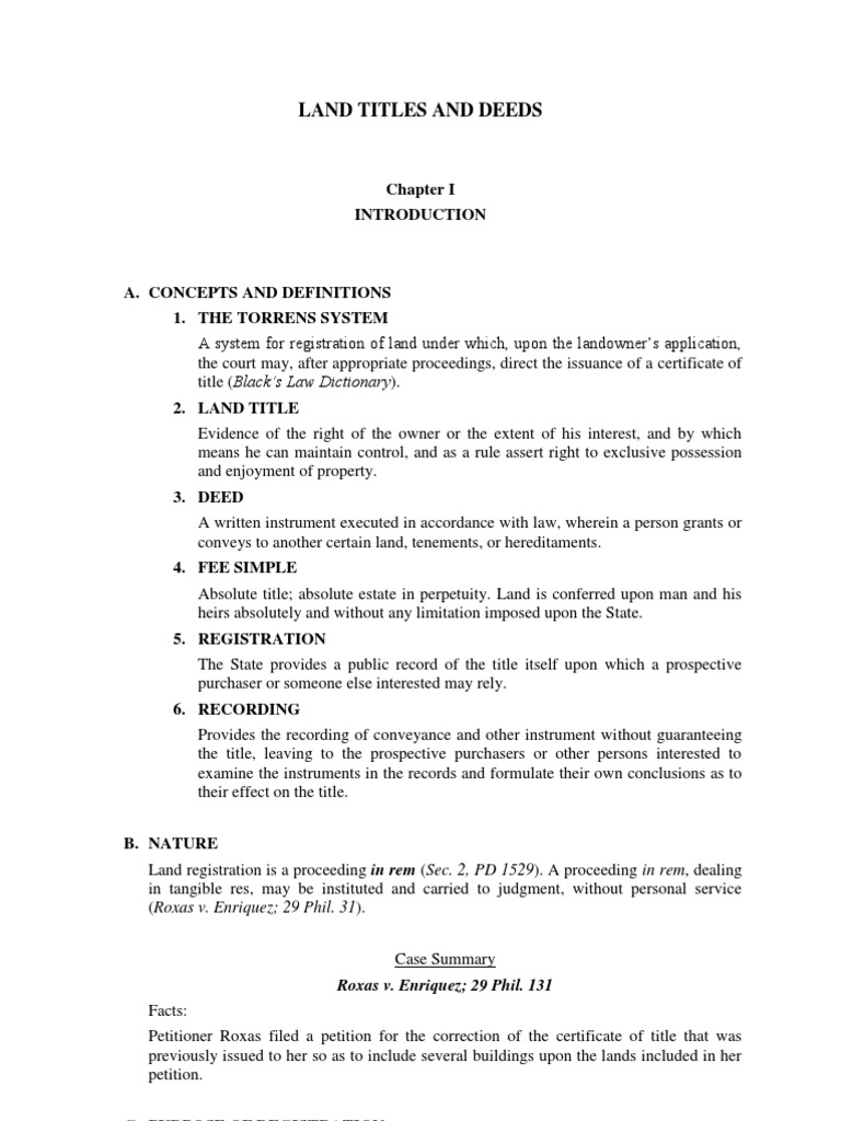 Land Titles and Deeds01 | PDF | Law