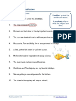 Subjects and Predicates Worksheet
