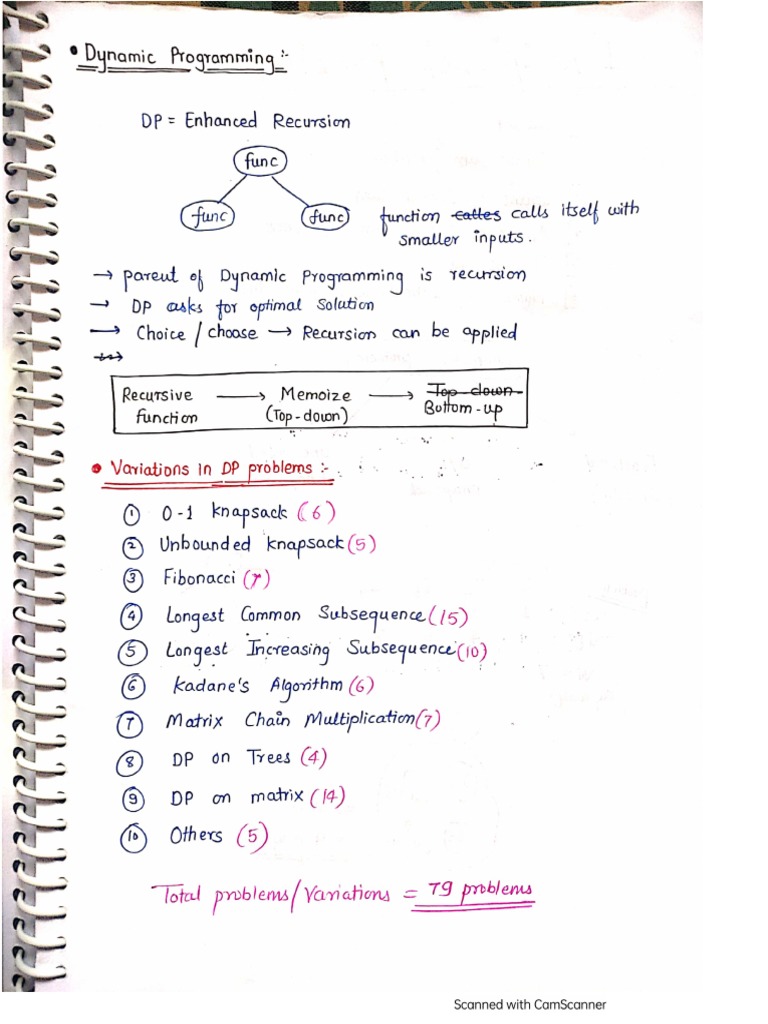 Dynamic Programming Handwritten Notes | PDF