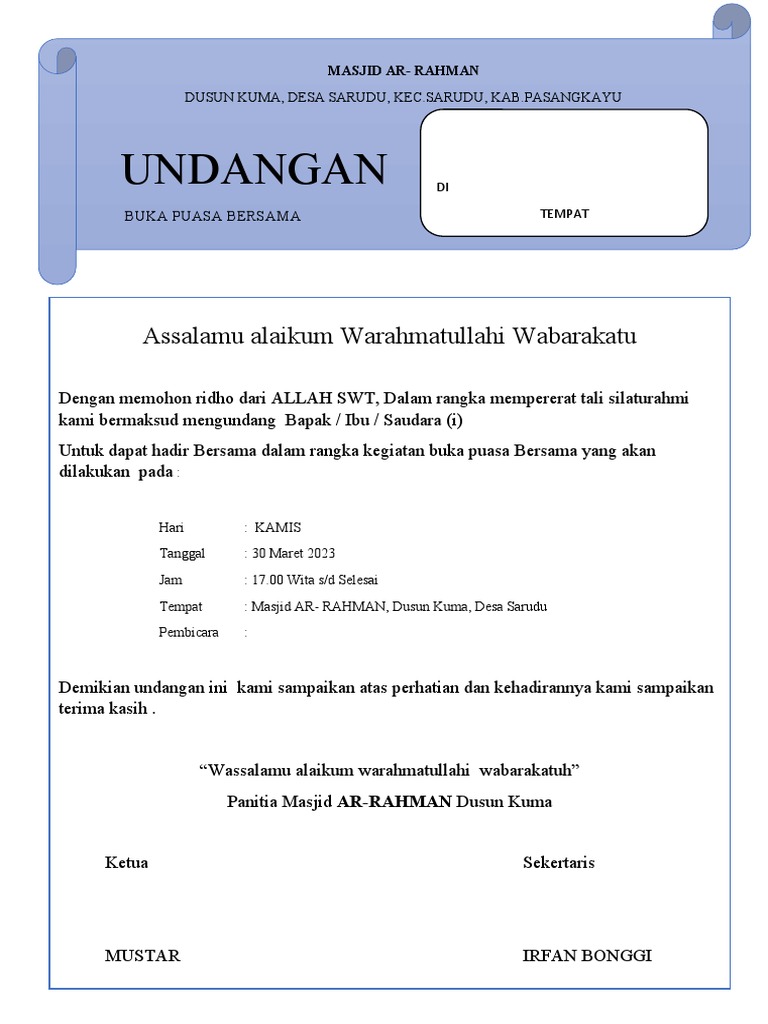 Undangan Bukber | PDF