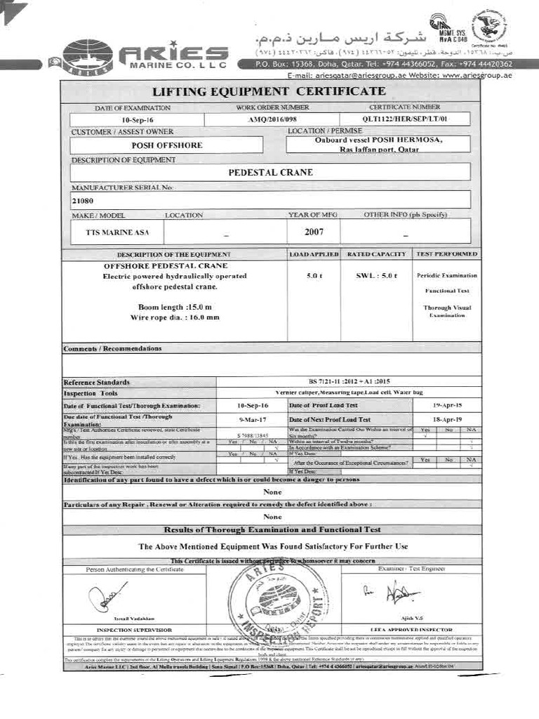Pedestal Crane 29016 PDF