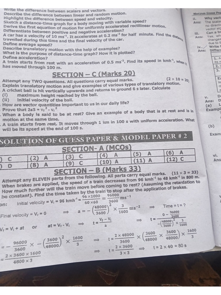 Physics Short Notes Class 9 | PDF