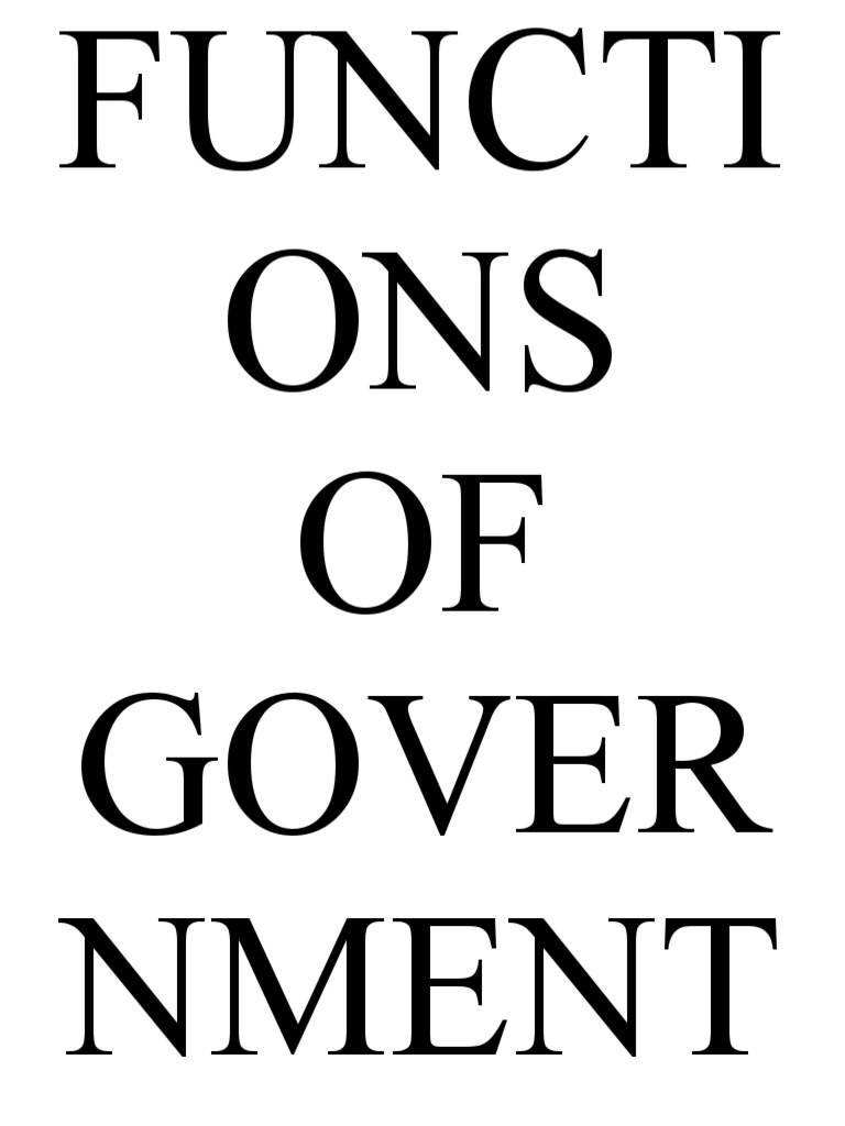 Key Functions of Government Explained | PDF | Transport | Economics