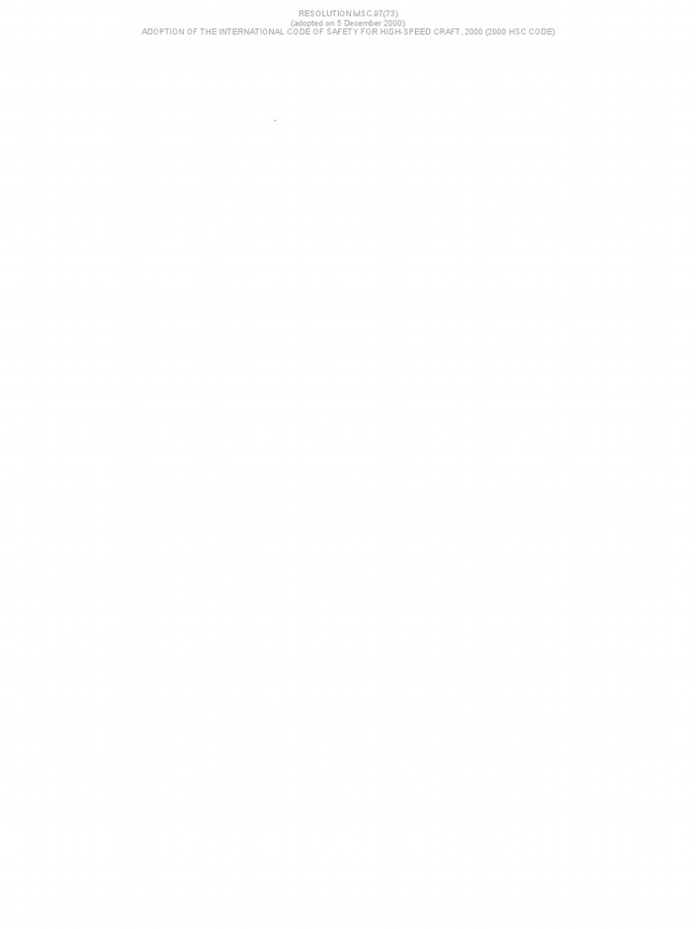 2000 HSC Code Adoption Resolution | PDF | Safety | Marine Propulsion
