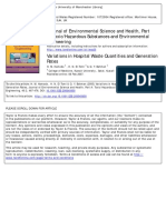 2007 Variations in Hospital Waste Quantities and Generation Rates