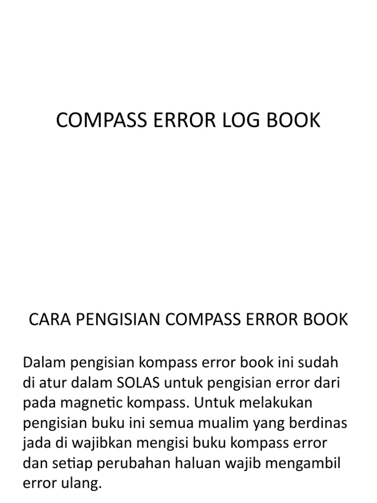 Compass Error Log Book | PDF