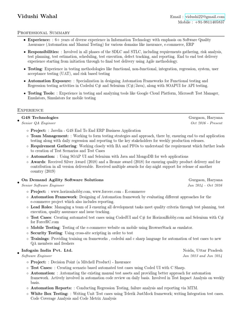 Senior QA Engineer with Automation Expertise | PDF | Business | Computers