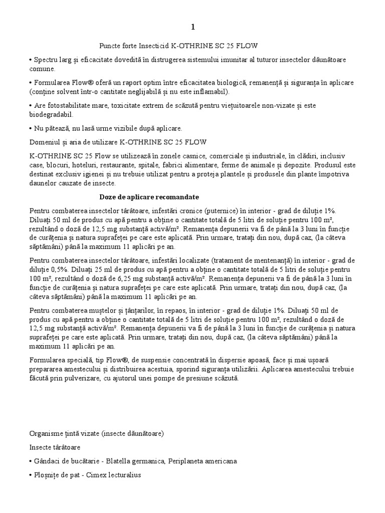 Puncte Forte Insecticid K | PDF