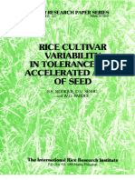 IRPS 131 Rice Cultivar Variability in Tolerance for Accelerated Aging of Seed