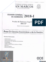 ConCienCia Examen de Admision - San Marcos 2018-I Area D-1