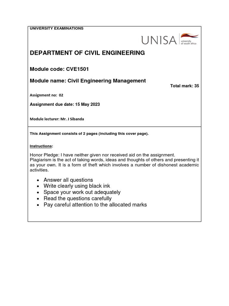 Civil Engineering Management Assignment 2 | PDF