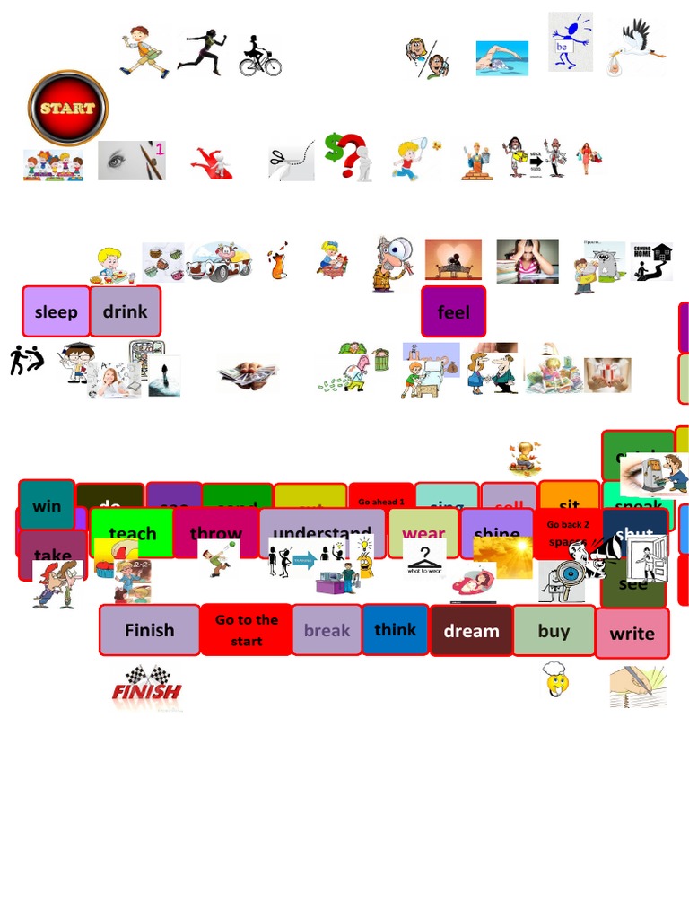 Board Game Irregular Verbs Boardgames Fun Activities Games Games 98736 ...