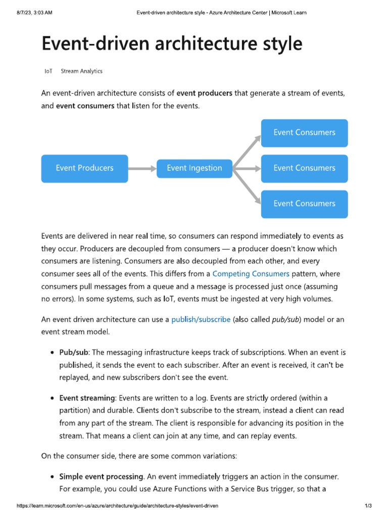 Event Driven Architecture Style | PDF
