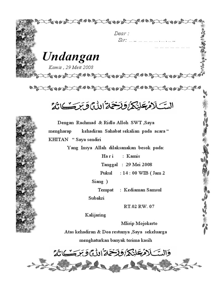 Undangan Tasyakuran | PDF