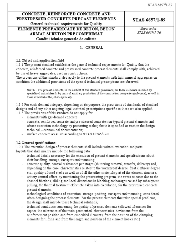 Quality Standards for Precast Concrete Elements | PDF | Concrete ...