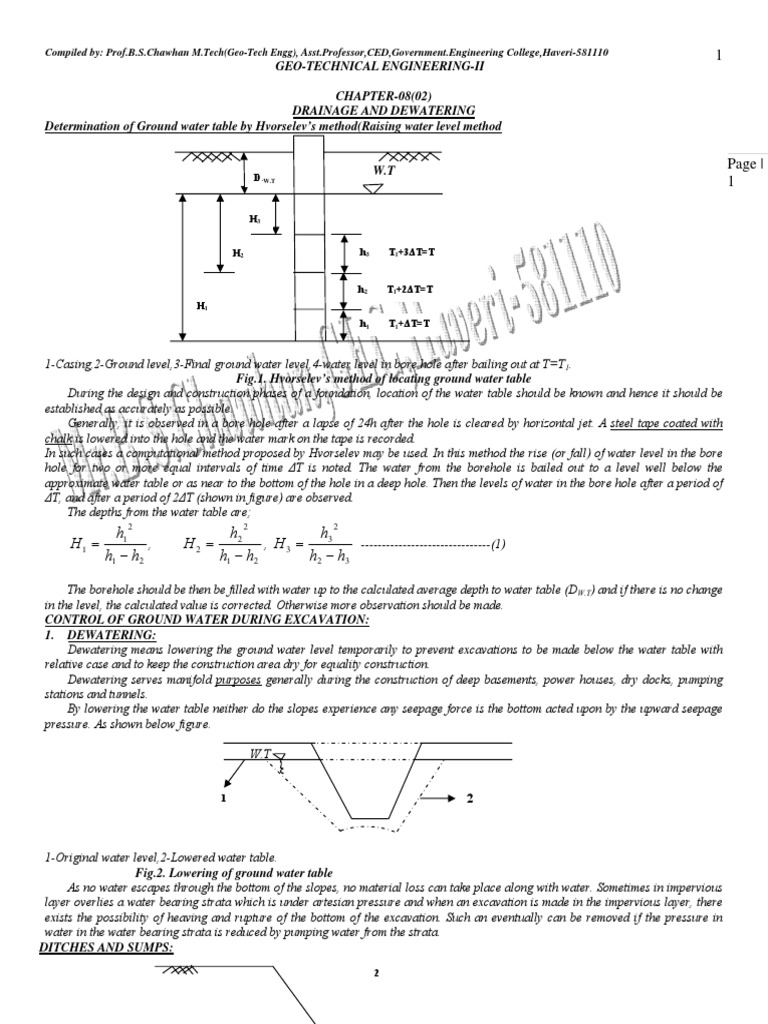 Groundwater Table Determination Methods | PDF | Permeability (Earth ...