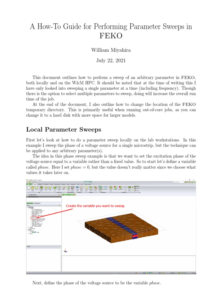 Parameter Sweeps in FEKO: A Guide | PDF | Computer File | Directory ...