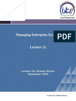 1 Introduction To Managing Enterprise Systems L1