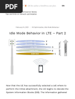 Idle Mode Behavior in LTE - Part 2 - Radio Frequency Optimization Notes