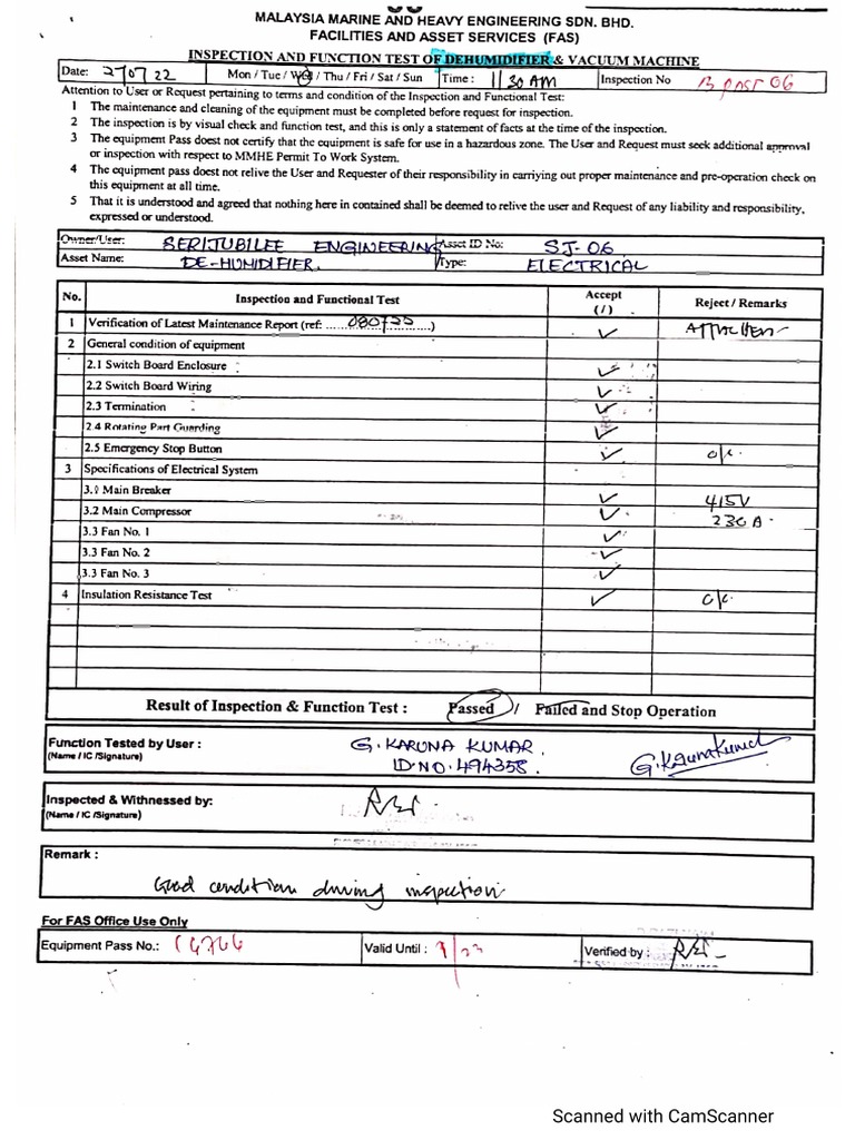 DH No 6 Test Certificate | PDF