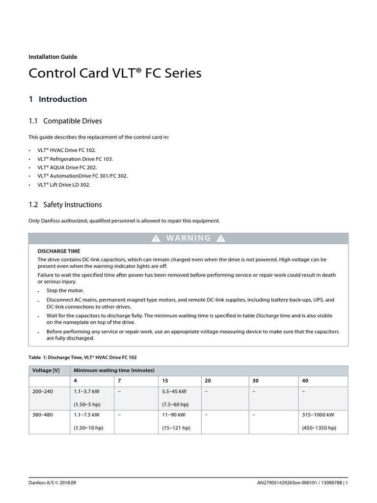 Control Card VLT FC Series IG MI93A202 | PDF
