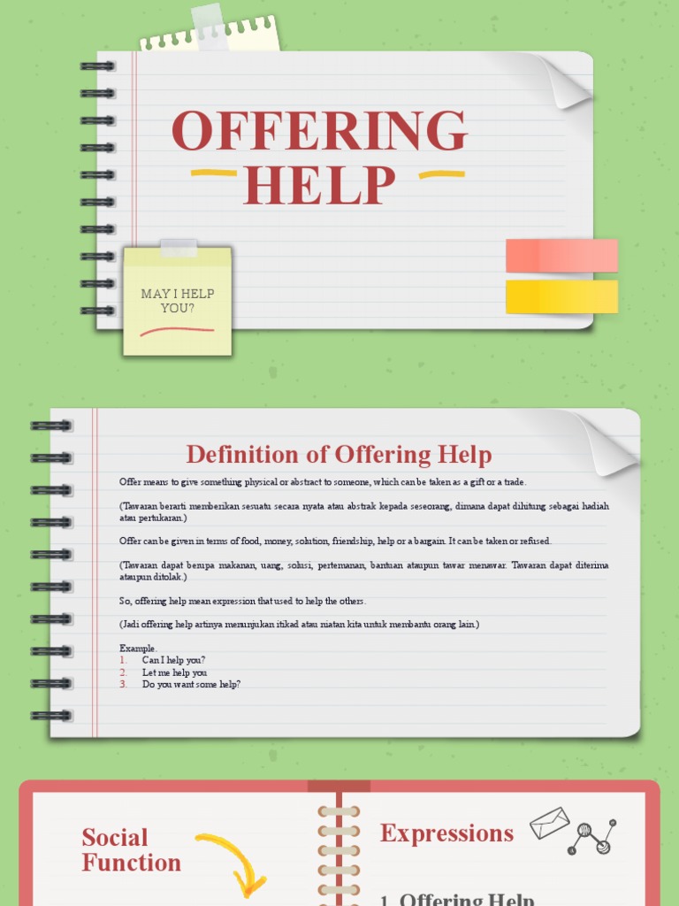 Offering Help: Expressions and Examples | PDF | Language Arts & Discipline