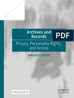 Archives and Records Privacy, Personality Rights, and Access (Mikuláš Čtvrtník)